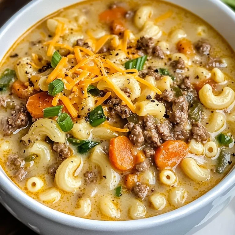 One Pot Macaroni Cheeseburger Soup