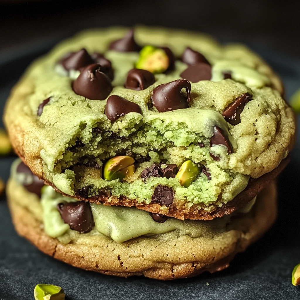 Pistachio Cream Chocolate Chip Cookies