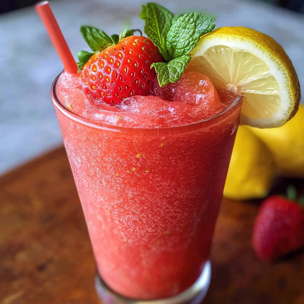 Frozen strawberry lemonade