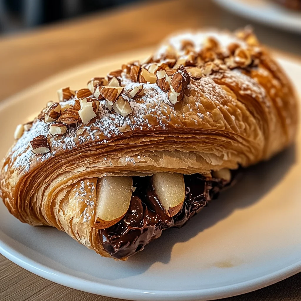 Irresistible Pear Chocolate Hazelnut Croissant Recipe