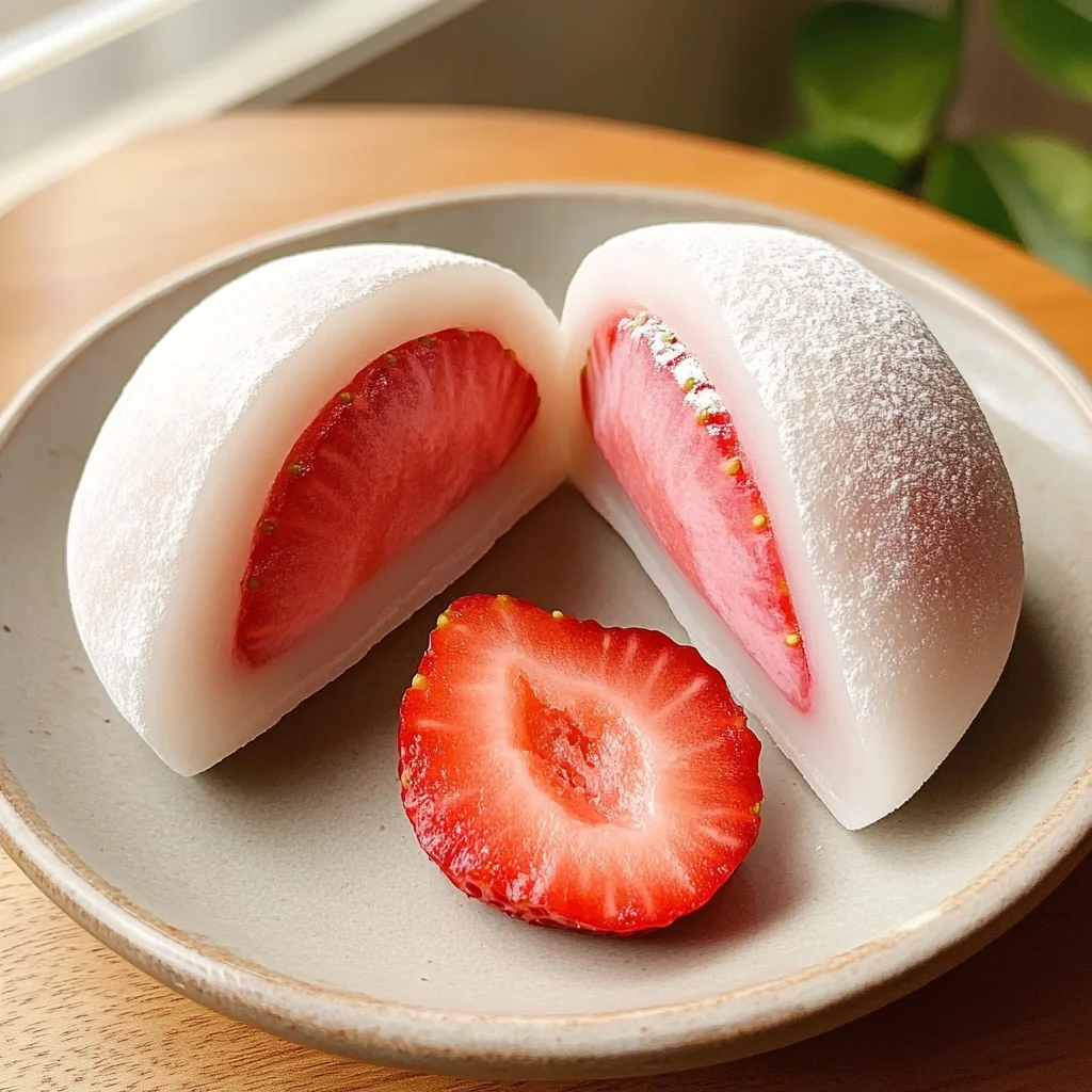 Mochi Strawberry (Chewy Strawberry-Filled Japanese Treat)
