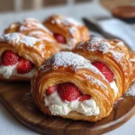 Strawberry Cream Stuffed Croissants