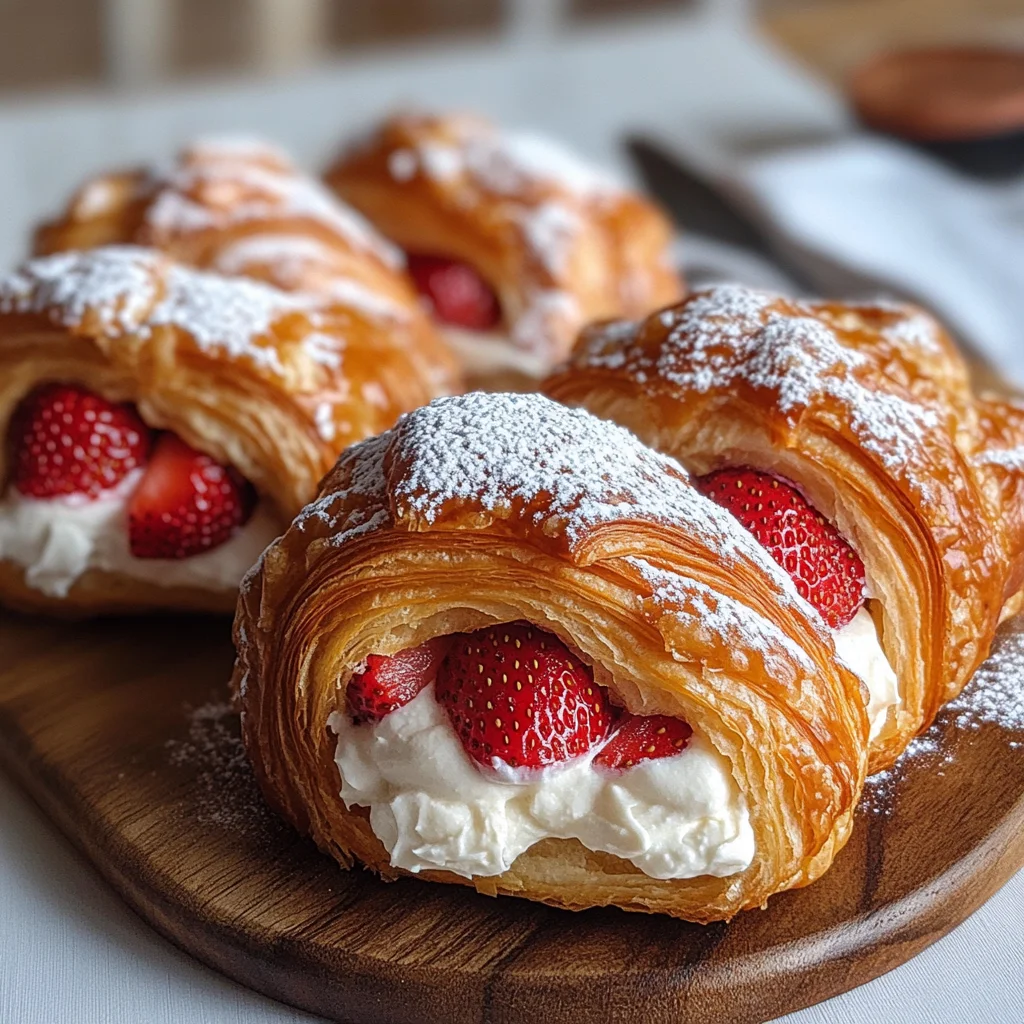 Strawberry Cream Stuffed Croissants
